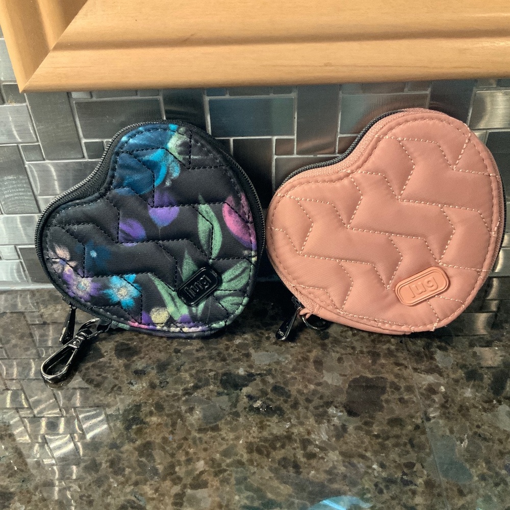 LUG - 2 HEART POUCH BUNDLE. NWOT
